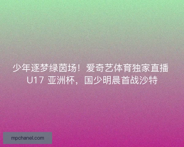 少年逐梦绿茵场！爱奇艺体育独家直播 U17 亚洲杯，国少明晨首战沙特